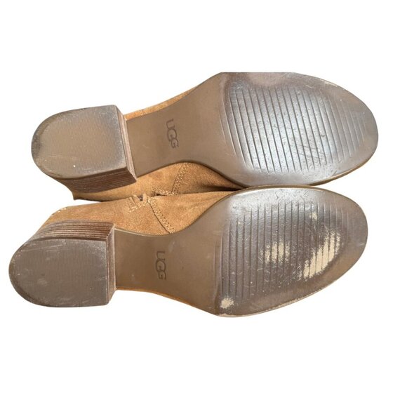 Ugg Arana Knee High Suede Chestnut Heeled Pull-On Boots Womens Size 8.5 - Picture 7 of 10